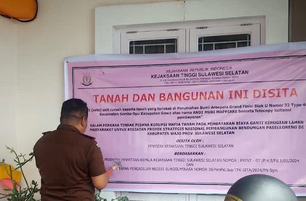 Kejati Sita Aset Tersangka Dugaan Mafia Tanah Bendungan Paselloreng