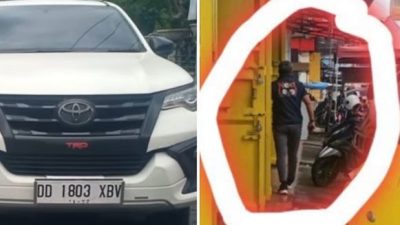 Gunakan Plat Gantung, Polres Gowa Tilang Mobil Mantan Wabup Jeneponto