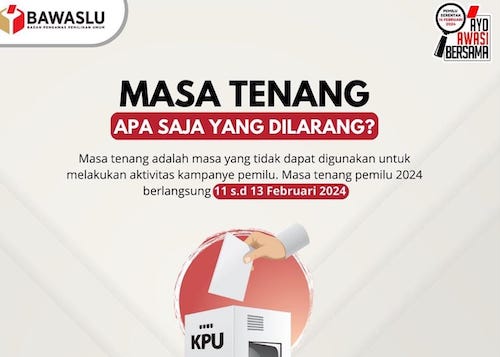 Berikut Himbauan dan Larangan Pada Masa Tenang Pemilu