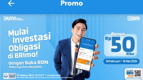 Buka RDN BRI, Dapat Cashback Saldo Rp50 Ribu