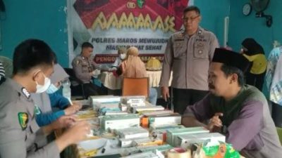 Polres Maros-Puskesmas Lau Gelar Pengobatan Gratis di Desa Marannu