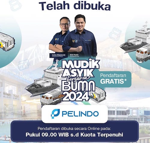 Pelindo Buka Pendaftaran Mudik Gratis 2024, Berikut Cara Daftar Rutenya