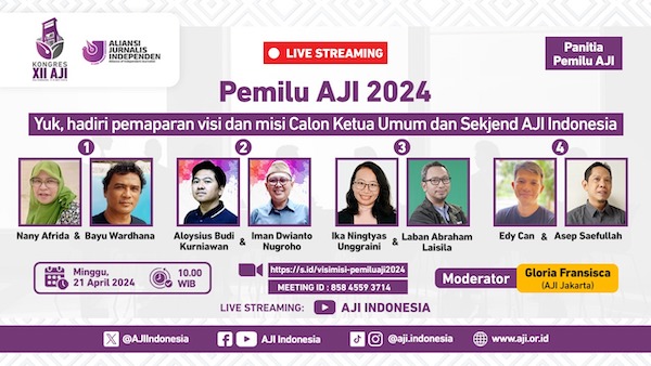 Pemilu AJI, Berikut 4 Pasangan Calon Ketum-Sekjen AJI Indonesia