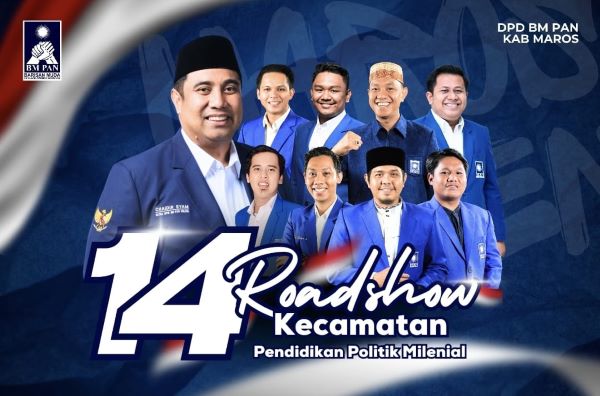 Jelang Pemilihan Kepala Daerah (Pilkada) serentak pada November 2024 di Kabupaten Maros, Barisan Muda Penegak Amanat Nasional (BM PAN) Maros akan menggelar road show. Kegiatan ini bertujuan untuk mengawal pemenangan Chaidir Syam, yang juga menjabat sebagai Ketua BM PAN Sulawesi Selatan (Sulsel), dalam Pilkada Maros mendatang.