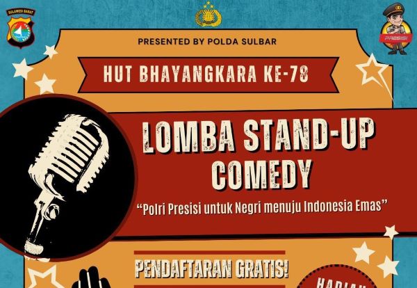 Sambut HUT Bhayangkara, Polda Sulbar Gelar Lomba Stand-up Comedy untuk Umum