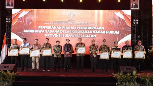 Menkumham Resmikan 33 Desa/Kelurahan Sadar Hukum di Sulsel