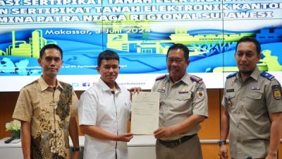 Pertamina Sulawesi Jadi BUMN Pertama yang Menerima Sertifikat Tanah Elektronik