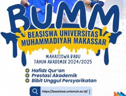 Unismuh Makassar Buka Pendaftaran Beasiswa Untuk Maba, Cek Cara Daftarnya!