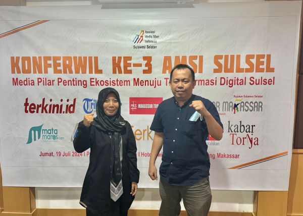 Selamat, Hajriana-Mansur Terpilih jadi Ketua dan Sekertaris AMSI Sulsel 2024