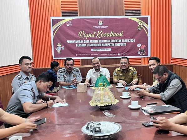 Rakor Penyusunan Daftar Pemilih, KPU Jeneponto Gandeng Bawaslu, Disdukcapil dan Rutan