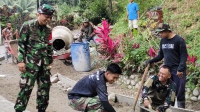 Dansatgas TMMD ke-121 Tinjau Lokasi Pengerjaan Sasaran Fisik Rabat Jalan