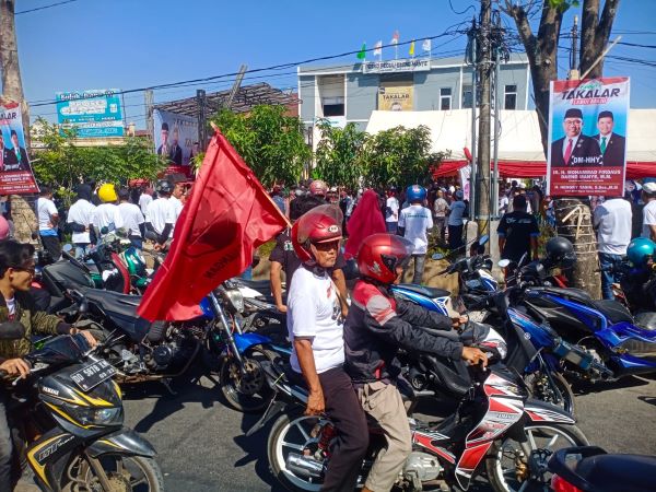 Deklarasi Bacalon Bupati Takalar Sebabkan Kemacetan Total di Jalan Jenderal Sudirman