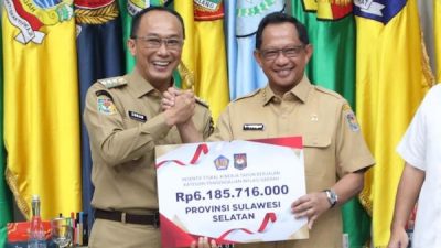 Pengendalian Inflasi Terbaik, Pemprov Sulsel Terima Insentif Fiskal Rp6,1 Miliar dari Kemenkeu