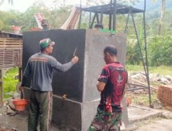 Pembuatan Penampungan Sumur Bor Oleh TMMD ke-121 Kodim Tator Hampir Rampung