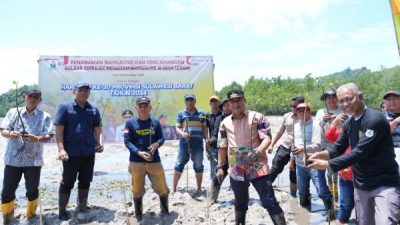 HUT Sulbar, Pj Bahtiar Bersama Forkopimda Kompak Galakkan Penanaman Mangrove