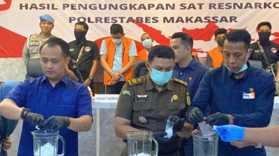 Polrestabes Makassar Blender 1,1 Kg Sabu Senilai Rp1,5 Miliar