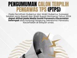 Bawaslu Bantaeng Resmi Umumkan Hasil Seleksi Anggota PTPS Pilkada 2024