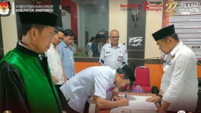 KPU Jeneponto Lantik PAW 1 Anggota PPS di Tonrokassi Barat