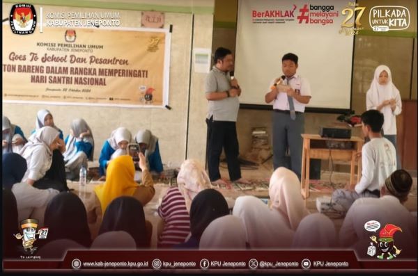 Peringati Hari Santri, KPU Jeneponto Gelar Sosialisasi Pendidikan Calon Pemilih Pemula