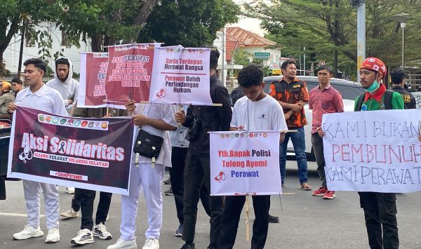 Aliansi Perawat Sulsel Tuntut Pembebasan 2 Rekan Tersangka Kasus Kematian ODGJ