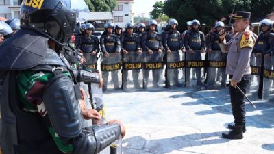 Jelang Pilkada, Polres Majene dan Kodim 1401 Gelar Latihan Pengendalian Massa