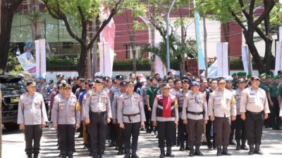 Ratusan Personel Polres Pelabuhan, Amankan Kampanye Akbar Pilkada Makassar