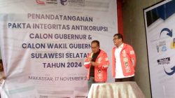 Gelar Pakta Integritas Antikorupsi Pilgub Sulsel, Hanya Paslon DIA yang Hadir!