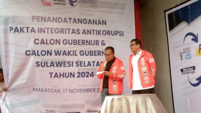 Gelar Pakta Integritas Antikorupsi Pilgub Sulsel, Hanya Paslon DIA yang Hadir!