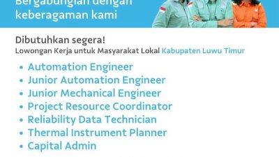 PT Vale Buka Loker Bagi Masyarakat Lokal Lutim Hingga 26 November 2024