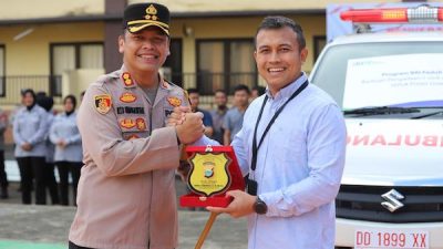 Polres Gowa Terima Bantuan 1 Unit Mobil Ambulance CSR dari BRI Peduli