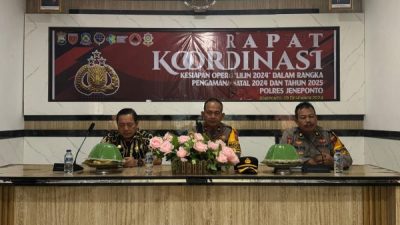 Pastikan Keamanan Jelang Nataru, Polres Jeneponto Gelar Rakor Persiapan Ops Lilin 2024