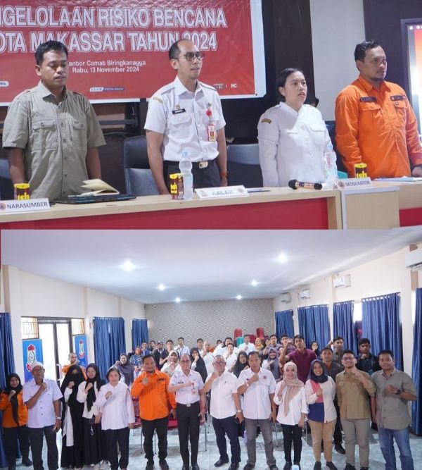 Kasubag Perencanaan dan Keuangan Kecamatan Biringkanaya Hadiri Sosialisasi Pengelolaan Risiko Bencana Makassar