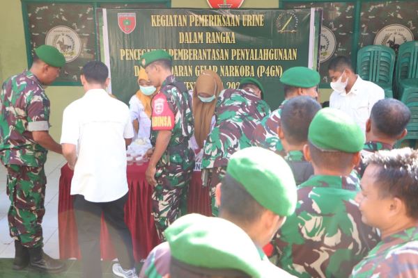 Cegah Penyalahgunaan Narkotika, Ratusan Prajurit Kodim 1425 Jeneponto Ikuti Tes Urine