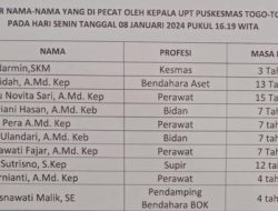 Puluhan Nakes Puskesmas Togo-togo Dipecat, Ini Kata Kepala Dinkes