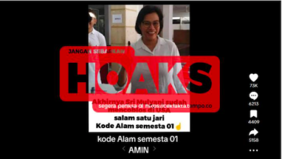 Cek Fakta : Sri Mulyani Mencoblos di Amerika Serikat dan Beri Salam Satu Jari