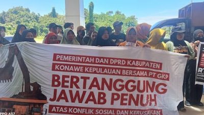 Warga Wawonii Gelar Aksi Protes Akibat Air Tercemar