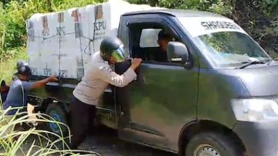 Polres Majene Kawal Distribusi Logistik Pemilu ke Wilayah Terpencil