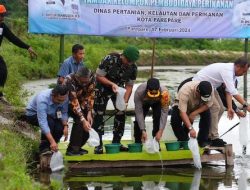 Pj Gubernur Tebar Benih Udang Vaname dan Tanam Pisang Cavendish