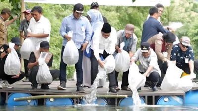 Pj Gubernur Tebar 200 Ribu Benih Ikan di Barru