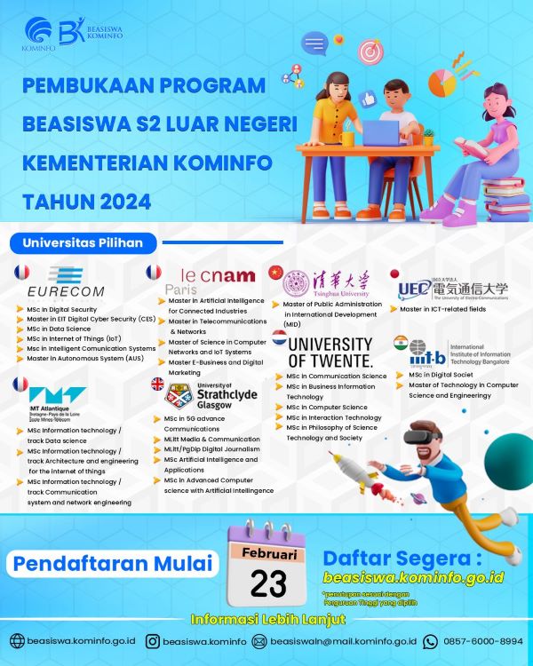 Beasiswa S2 Luar Negeri Kementerian Kominfo 2024 Dibuka, Cek Syaratnya!