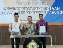 Ketua DPRD Kota Makassar, Rudianto Lallo, Menerima Laporan Hasil Pemeriksaan Kinerja Semester II Tahun 2023