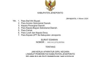 Selama Ramadhan Jam Kantor ASN di Jeneponto Berubah, Simak Jadwalnya!