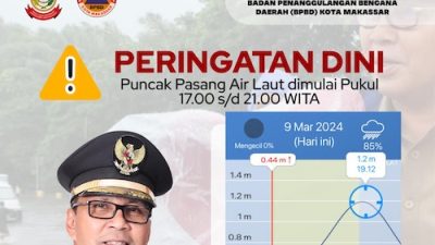Peringatan Dini Pasang Air Laut, Walikota Makassar Imbau Warga Tidak Panik