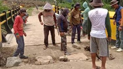 Belum Lama Diresmikan, Jembatan Penghubung Desa Kariango-Letta Mengalami Kerusakan