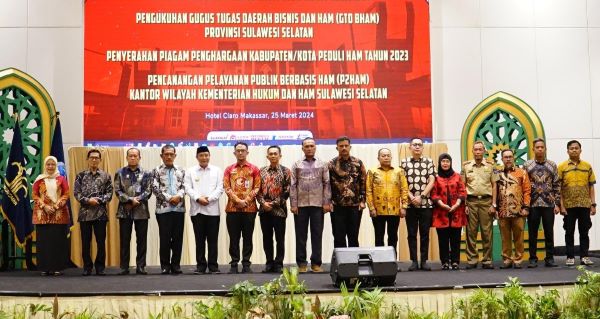 Pj Gubernur Kukuhkan Gugus Tugas Daerah Bisnis dan HAM Sulsel