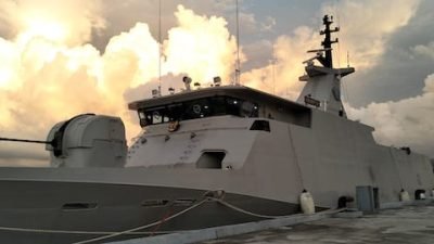 Kunker Presiden di Mamuju, KRI Marlin-877 Lakukan Pengamanan Laut
