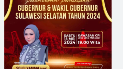 Malam Ini Peluncuran Pilgub Sulsel di CPI, Dihibur Selfi Yamma
