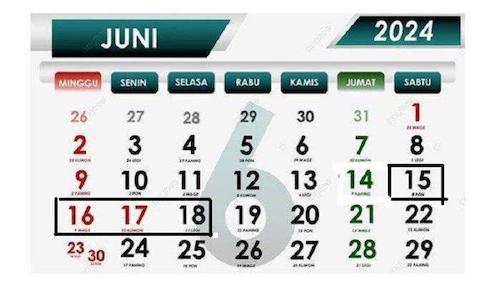 Rencanakan Liburanmu! Berikut Daftar Tanggal Merah Juni 2024