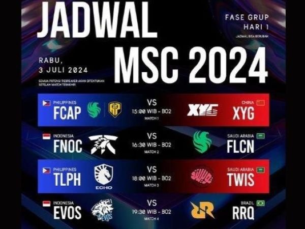 Jadwal MSC MLBB 2024: Fnatic ONIC dan EVOS Siap Beraksi
