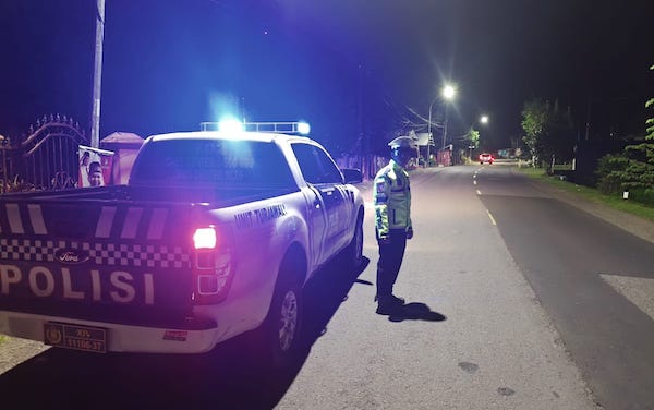Cegah Laka Lantas dan Aksi Kriminalitas, Polres Sinjai Patroli Malam